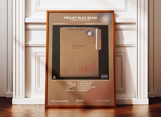 Discover Album Poster Project Blue Beam Freeze Corleone | Poster Freeze Corleone | Rapper Poster | Album Wall Art Poster | Music Album Poster
