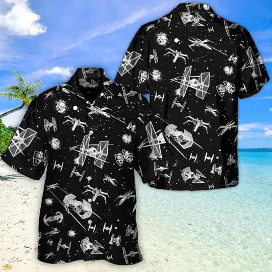Discover Disney Star Wars Spacecraft Pattern Hawaiian Shirt Summer Beach Aloha