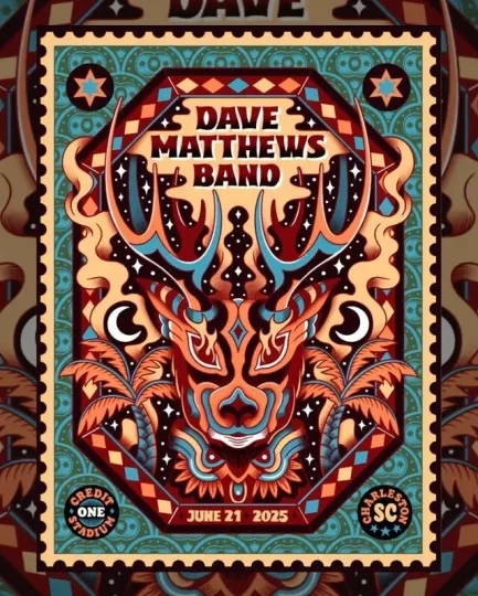 Discover Dave Matthews Band Charleston June 21st 2025 Poster