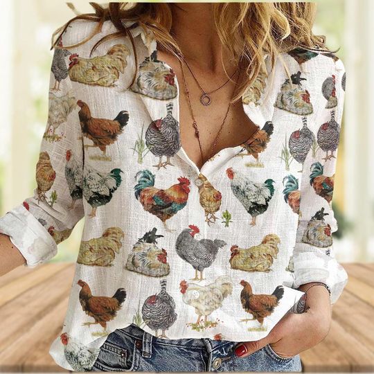 Discover Chicken Blouse for Women, Farm Life and Fall Gift