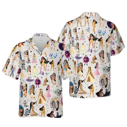 Disney Pocahontas Aesthetic Tropical Summer Floral Tribal Hawaiian Shirt