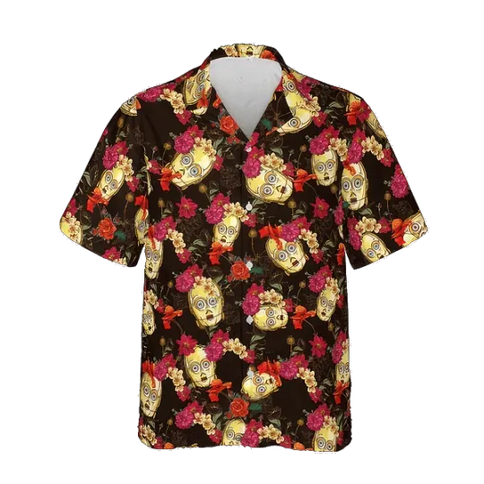 Discover Disney Star Wars C3Po Hibiscus Black Hawaiian Shirt