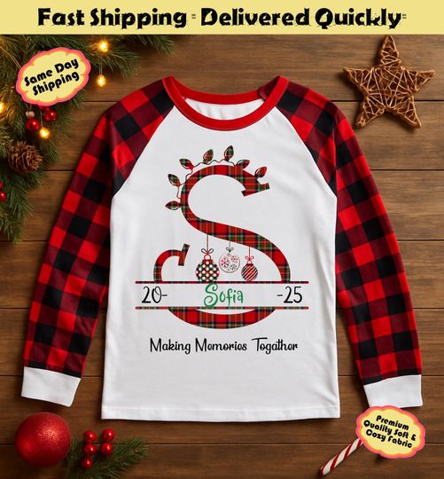 Discover Personalized Family Christmas Pajamas | Custom Name Printed Xmas 2025 Loungewear
