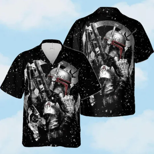 Discover Disney Star Wars Mandalorian Black Space Hawaiian Shirt