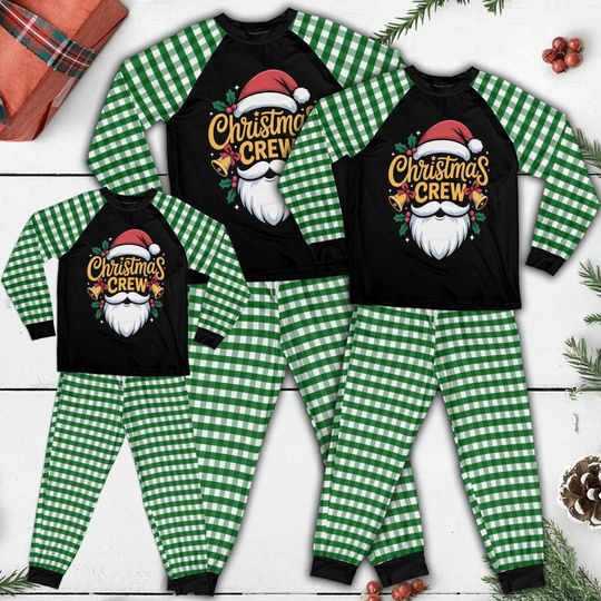 Discover Christmas Crew 2025 Pajamas Set, Family Matching Christmas Sleepwear, Xmas Holiday Outfit