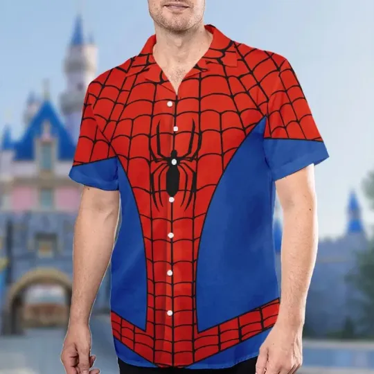 Discover Disney Spiderman Cosplay Halloween Hawaiian Shirt