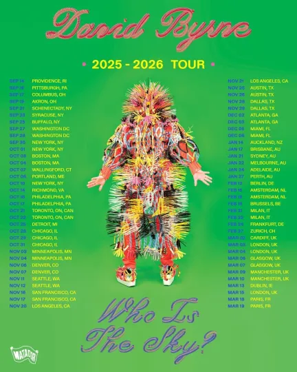 David Byrne Who is the Sky Tour 2025 Poster