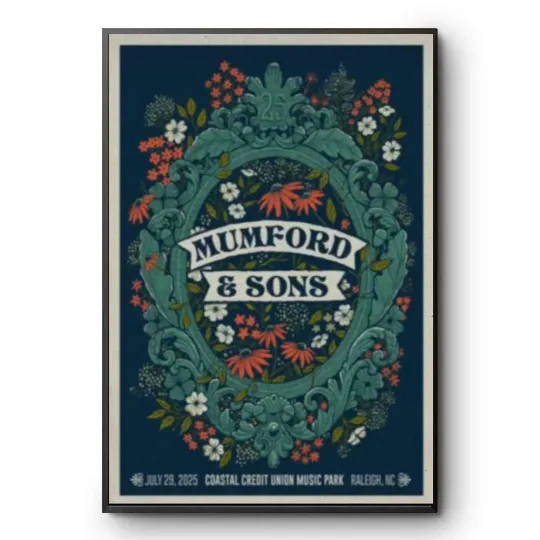 Mumford and Sons Tour Raleigh, NC July 29, 2025 Poster
