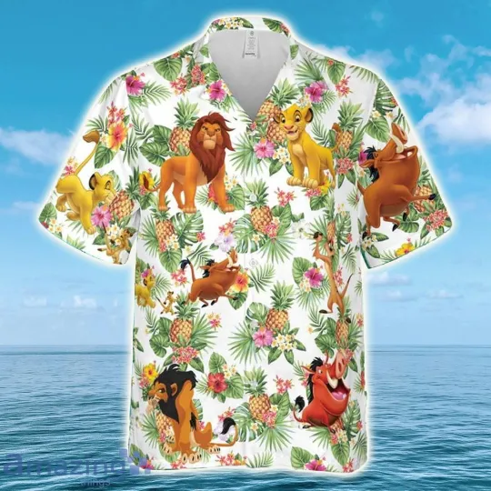 Discover Disney Beach The Lion King Simba Pumbaa Timon Pineapple Disney Hawaiian Shirt