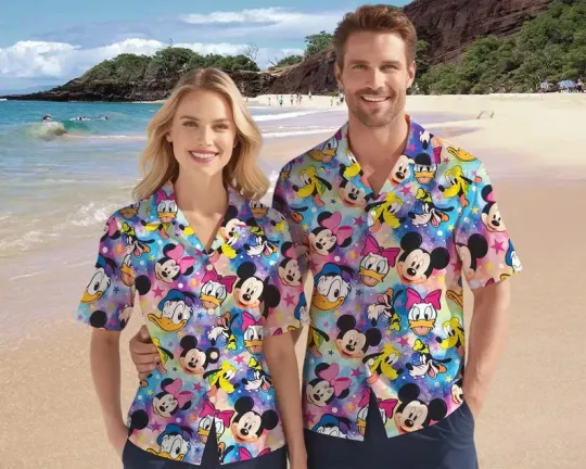 Discover Disney Mickey And Friends Aloha Magic Kingdom Fantasic Hawaiian Shirt