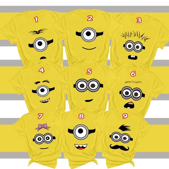 Mini Halloween Costume, Kid Halloween Costume, Family Minion Costume Shirts, Halloween Costume, Basketball Team Shirts, Group Matching Shirt