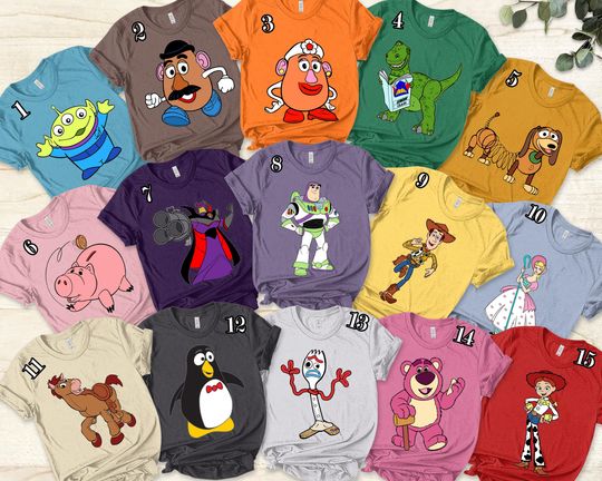 Discover Disney Toy Story Character Matching T-Shirt, Character Movie Group Shirt, Toy Movie Shirt Magical Movie Costume Shirt, Buzz Woody Jessie Tee