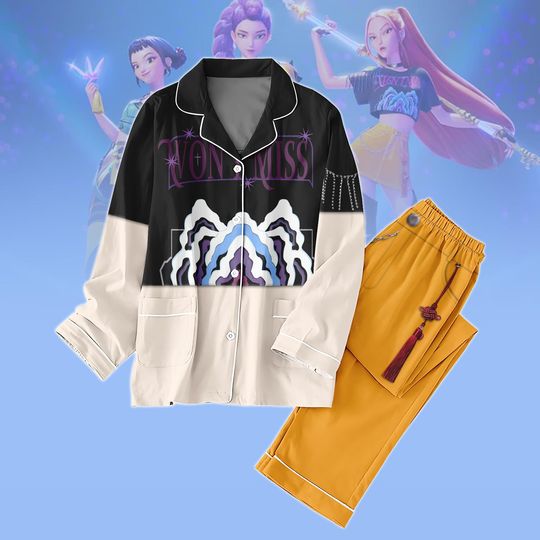 Discover Huntrix Mira The Hunter Pajama Set, Kpop Demon Hunters Matching Family Pajamas, Mira, Rumi, Zoey Cosplay Nightwear