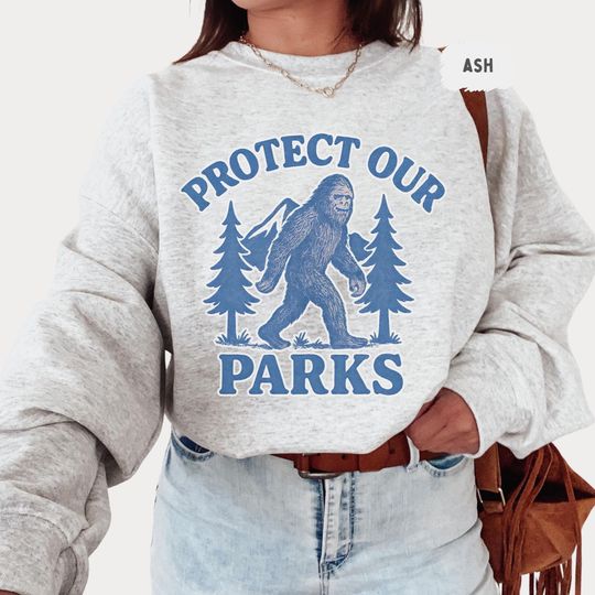 Vintage Protect our National Parks Sweatshirt, Retro Outdoor Adventure Jumper, Nature Lover Gift, Hiking Camping Sweatshirt