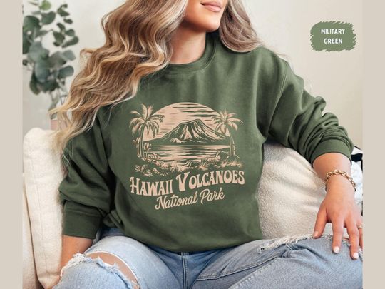 Discover Vintage Hawaii Volcanoes National Park Sweatshirt, Hawaii Sweater, Retro Hawaii Volcanoes National Park gifts