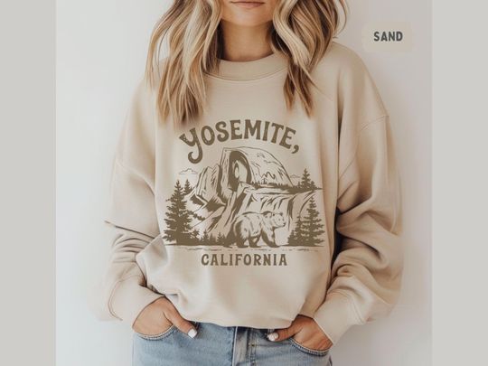 Discover Retro Yosemite National Park Sweatshirt, Vintage National Park Sweatshirt, Outdoor Adventure Jumper, Nature Lover Gift