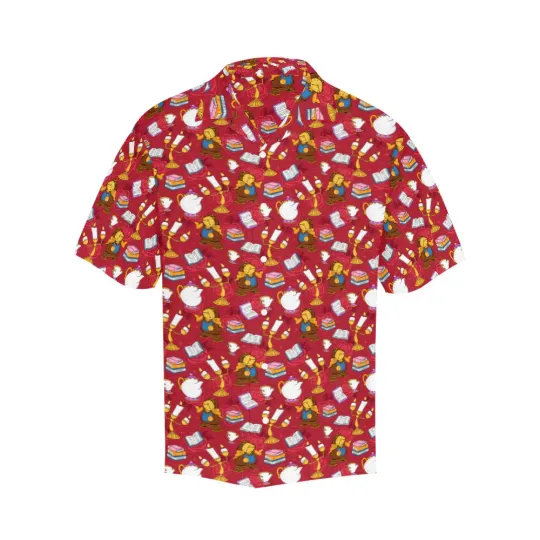 Discover Disney Beauty And The Beast Belle's Friends Black Hawaiian Shirt