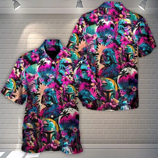 Discover Disney Star Wars Special Starwars Synthwave Hawaiian Shirt Summer Aloha