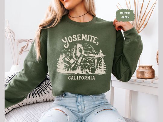 Discover Retro Yosemite National Park Sweatshirt, Vintage National Park Sweatshirt, Outdoor Adventure Jumper, Nature Lover Gift