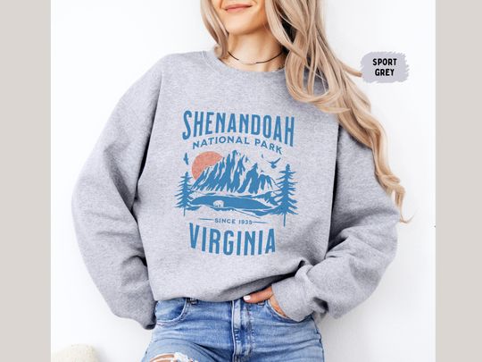 Vintage Shenandoah National Park Sweatshirt, Virginia Sweatshirt, Shenandoah National Park gifts, Retro Virginia Sweater, Hiking Souvenir gift
