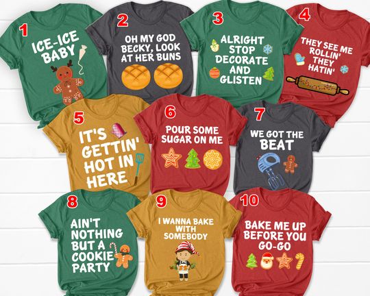 Discover Christmas Baking Shirts, Baking Shirts, Cookie Baking Crew, Funny Christmas Shirt, Matching Family, Baking Gifts, Christmas Baking Shirt