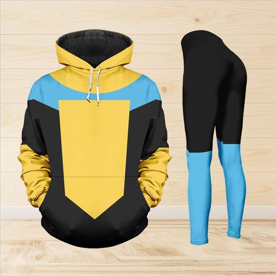Discover Invincible Halloween Cosplay Hoodie, Mark Grayson Costume, Invincible Leggings, Superhero Comic Book Outfit, Invincible Fan Merch Shirt