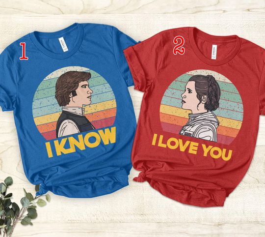 Discover Star wars couples shirt, Disney Star Wars Couple Shirt, I Love You, I Know Shirt, Disney Couple Shirt, Valentines day gifts