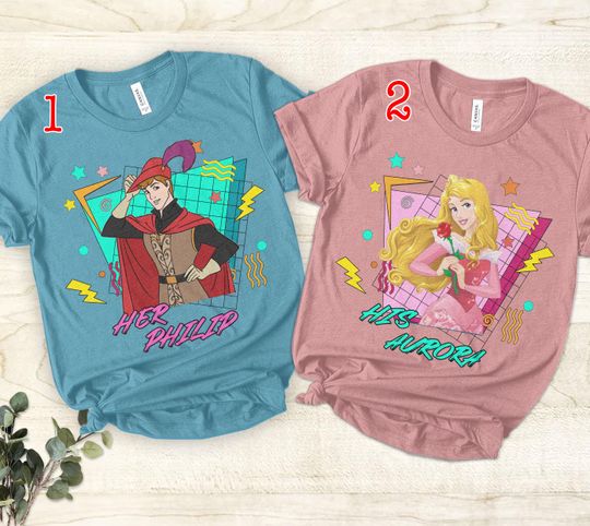 Discover Princess Aurora And Prince Philip Shirt Princess Aurora Couple Shirt Princess Valentine Gift For Couple Shirt Family Couple Shirt