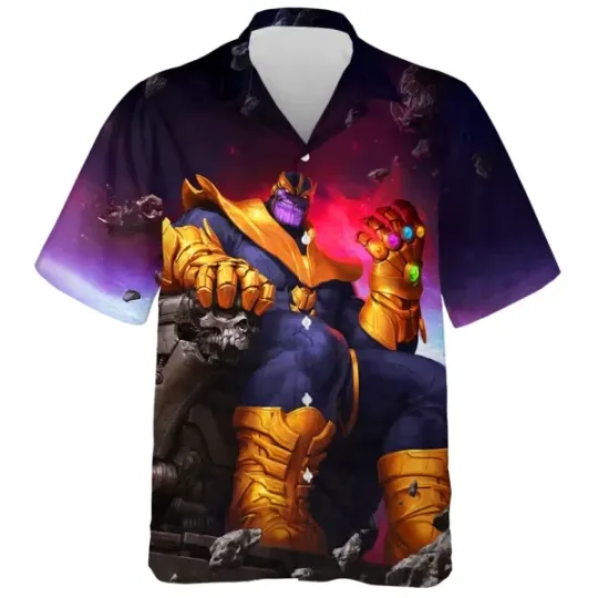 Discover Disney Marvel Thanos On Throne Hawaiian Shirt