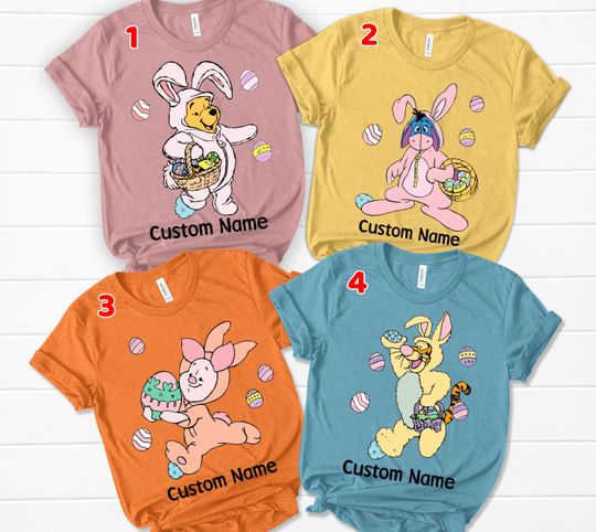 Discover Disney Winnie The Pooh Easter Shirt, Easter Pooh Bear Shirt, Disney Tigger Easter Shirt, Disney Piglet Easter Shirt, Disney Eeyore Easter