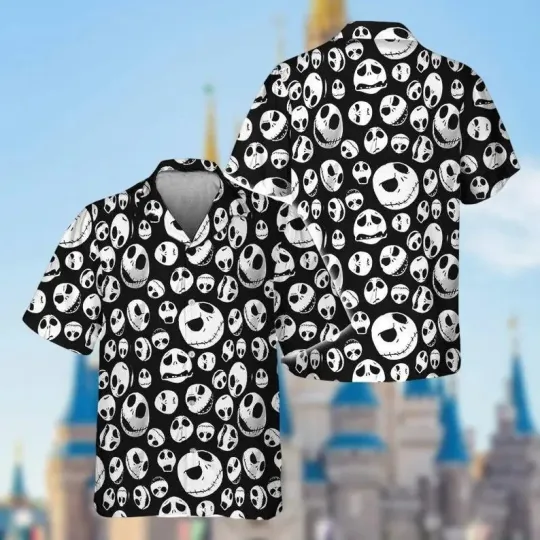 Discover Disney Nightmare Before Christmas Jack Skellington Black Hawaiian Shirt