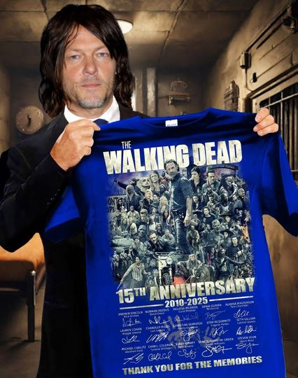 Walking D 15th Anniversary 2010-2025 Thank You T-Shirt, Daryl Dixon Rick Grimes Negan Fan Tee