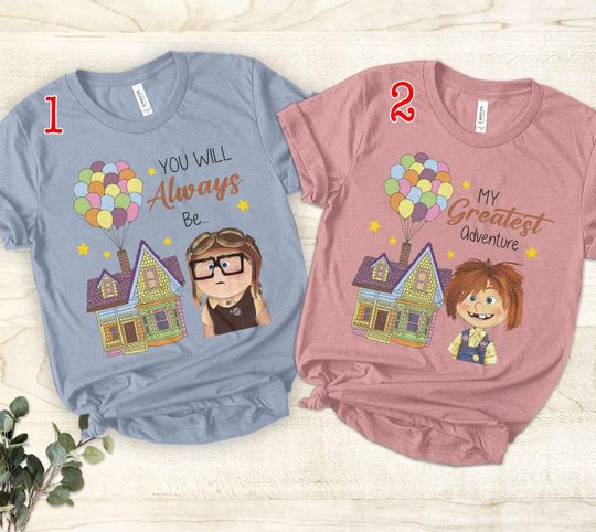 Discover Carl And Ellie My Greatest Adventure Couple Shirt, Disney Pixar Up House Balloons Paradise Falls Tee, Disney Honeymoon, Gift For Him And Her