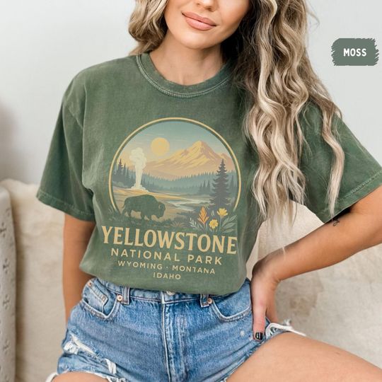 Discover Retro YStone National Park T-shirt, Vintage Comfort Colors Tee, Unisex Garment-Dyed Shirt, YStone Gift, National Park Lover Shirt,