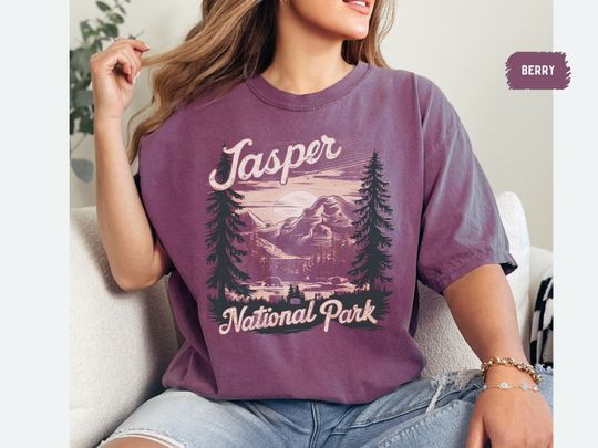 Discover Vintage Jasper National Park shirt, Jasper Comfort Colors Shirt Jasper Tshirt Canadian Rockies tee Rocky Mountains Oversized Canada gifts