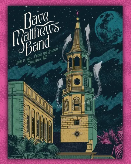 Discover Dave Matthews Band Charleston SC June 20th 2025 Poster