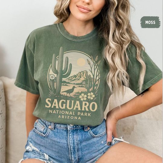 Discover Vintage Saguaro National Park Shirt, Desert Cactus Shirt, Southwest Tee, Nature Lover Gift Hiking