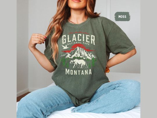 Discover Vintage Glacier National Park Shirt, Montana T-Shirt, Glacier National Park gifts