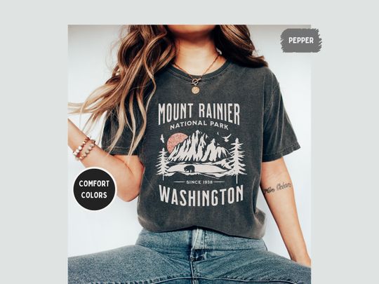 Mount Rainier National Park shirt, Vintage Washington Tshirt, Mount Rainier National Park gift