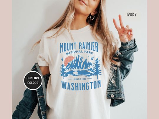 Mount Rainier National Park shirt, Vintage Washington Tshirt, Mount Rainier National Park gift