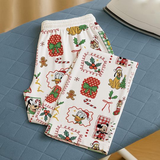Discover Coquette Christmas Mickey and Friends Pajama Pants, Disney Holiday Pajamas for Women
