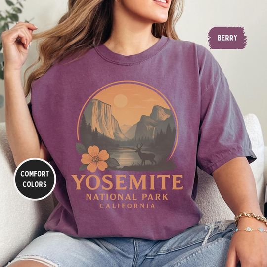 Discover Vintage Yosemite National Park T-shirt, Nature Lover Apparel, California Mountains Tee, Outdoor Adventure gift Hiking