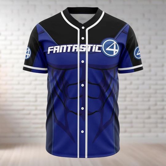 Marvel Fantastic Four Baseball Jersey, Superhero Costume, Comic Book Character, Halloween Costume