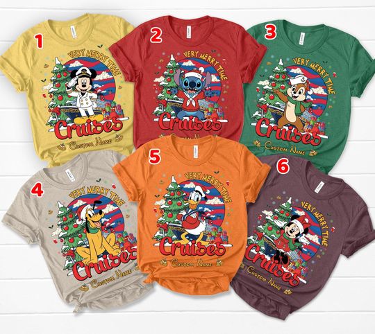 Discover Personalized Disney All Characters Christmas Cruises Line Shirt, Very Merrytime Cruises 2025 Shirt, Story Disney Christmas Party 2025 Tee