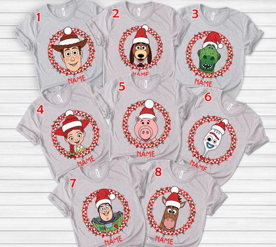Discover Personalized All Characters Checkered Disney Christmas Shirt, Disney Toy Story Very Merry Christmas Party, WDW Disneyland Family Xmas Lights