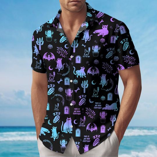 Discover Cat Boo Hawaiian Shirt, Spooky Hawaiian Shirt, The Cat Crew Shirt,