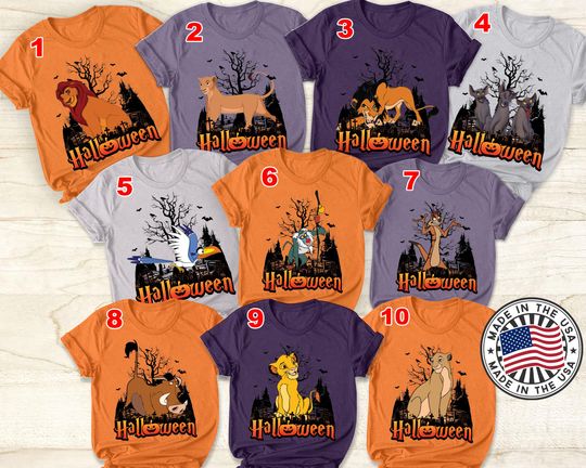 Lion King Halloween Costume Shirt_Animal Kingdom Costumes Shirt_Lion King Characters Shirt_Nala, Rafiki,Timon,Pumba,Simba Shirt