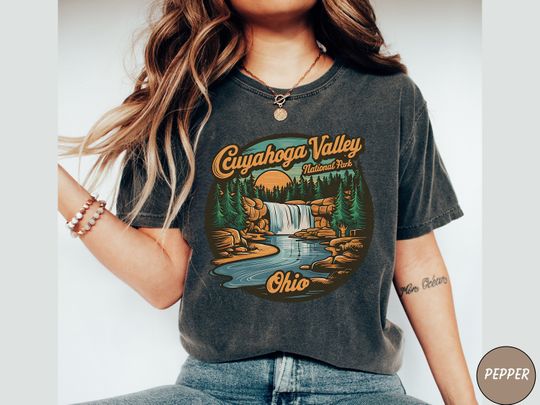 Discover Vintage Cuyahoga Valley National Park shirt, Retro Ohio Tshirt, Comfort Colors, Cuyahoga Tee, Hiking Shirt, Camping Trip Cuyahoga T shirt,