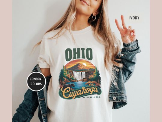 Discover Vintage Cuyahoga Valley National Park shirt, Ohio Tshirt, Comfort Colors, Cuyahoga Tee, Hiking Shirt, Camping Trip Retro Cuyahoga T shirt