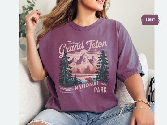 Discover Grand Teton National Park Comfort Colors Shirt, Retro Wyoming Souvenir Shirt, Grand Teton National Park Gifts, Mountain Shirt, Hiking shirt